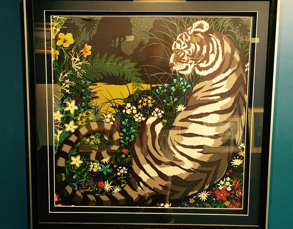 Hermes scarf in a shadow box