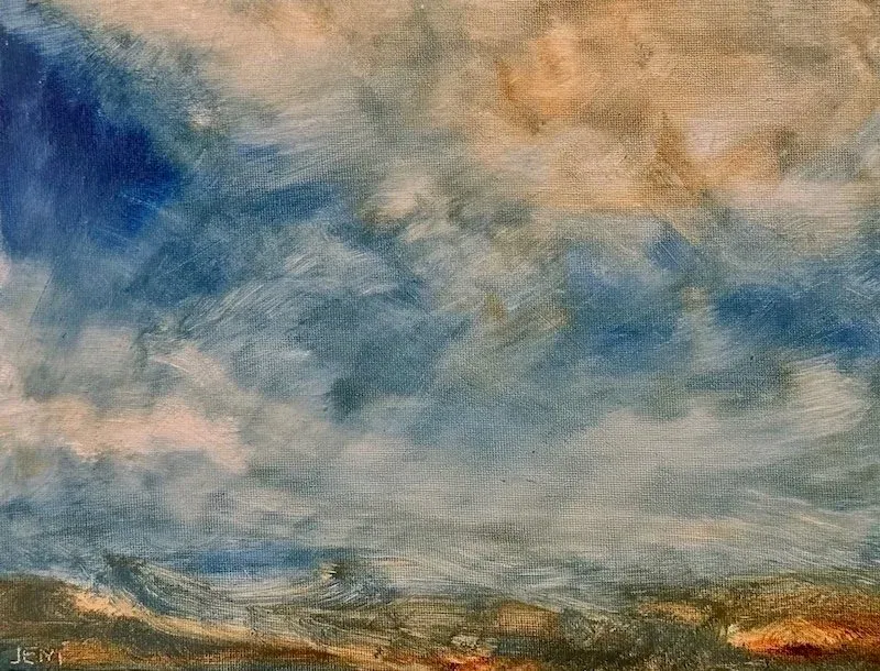 Norwegian Sky - Oil on canvas panel 9" x 12"