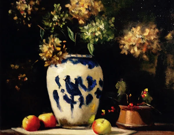 Asian Vase and Apples 