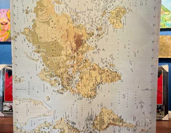 Large Custom Framed World Map