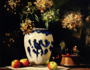 Asian Vase and Apples By Richard Pionk