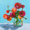 Ranunculus on Turquoise By Betty Ball