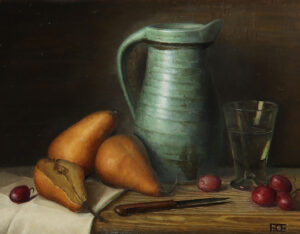 Pears, Grapes and Pitcher By Barbara Efchak