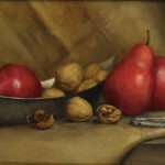 Red Pears and Walnuts By Barbara Efchak
