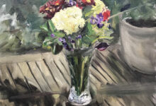 Flowers On Outside Table By Eric Alexander Santoli