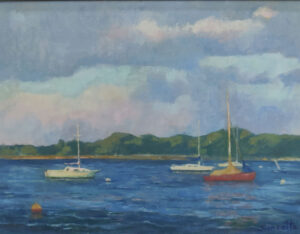 Sailboats Moored By Concetta Volpe