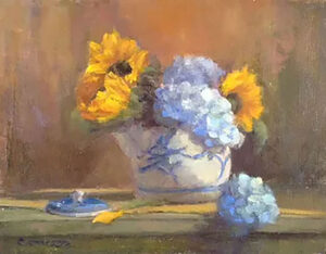 Sunflowers and Hydrangeas By Concetta Volpe