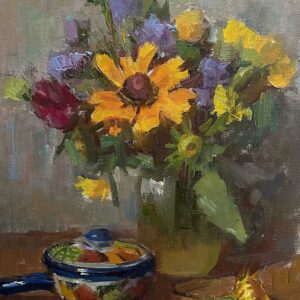Flowers and Mexican Pot By Patricia Nebbeling
