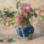 Sweet Peas in Blue Jug By Patricia Nebbeling