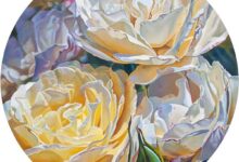 White and Yellow Roses with Bud By Paul Baldassini